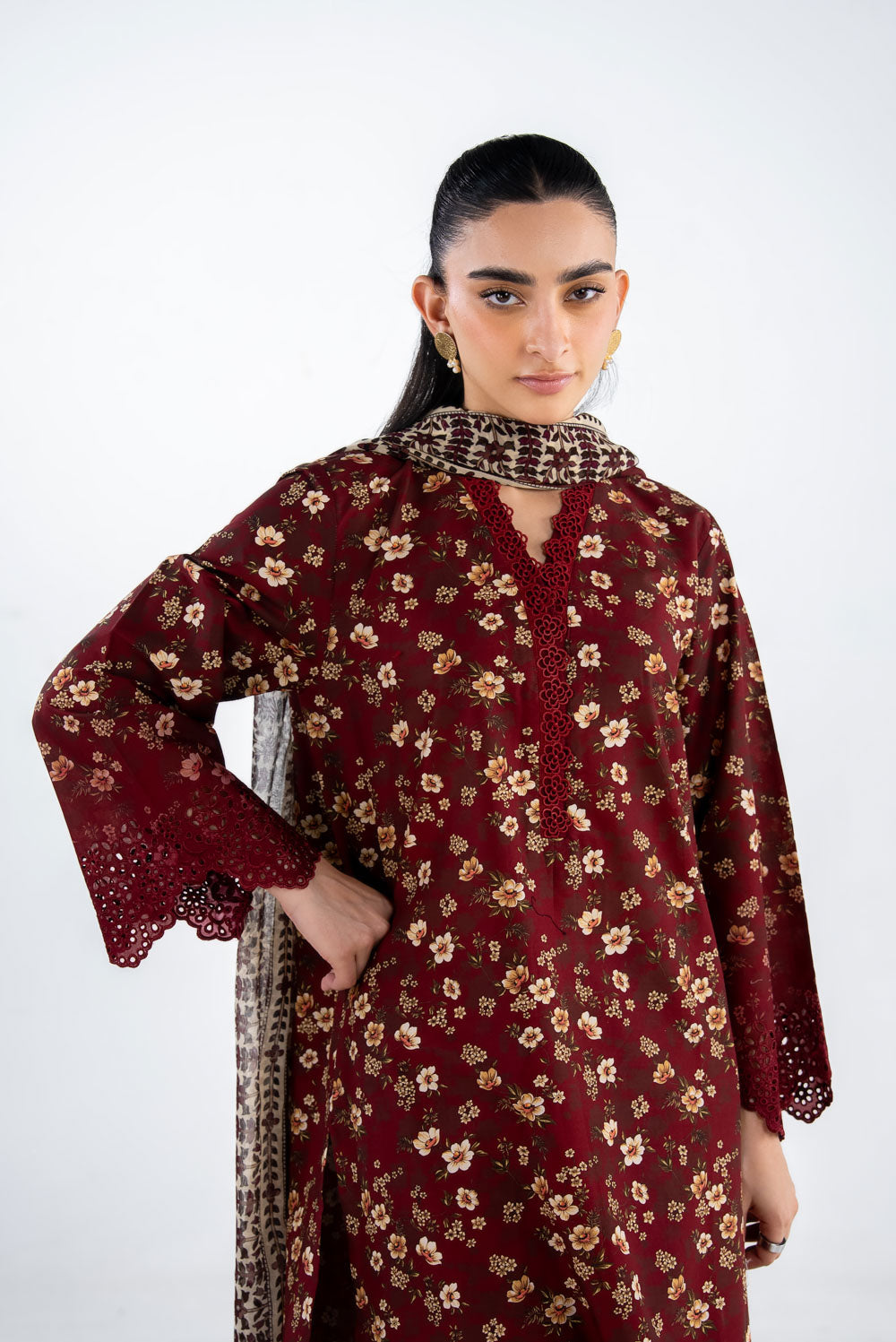 Gul Ahmed 3 Piece Ready to Wear Printed with Embroidered Lawn Suit - IUSTKSD-2311
