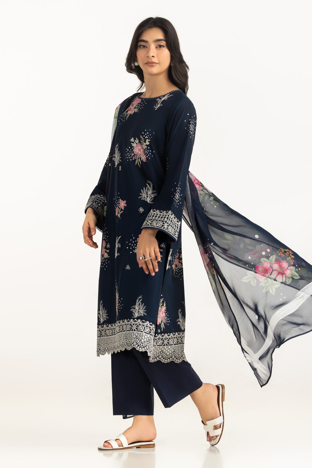 Gul Ahmed 3 Piece Ready to Wear Printed with Embroidered Lawn Suit - IUSTKSD-2333