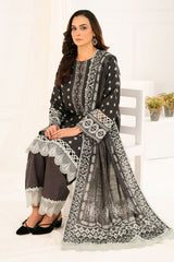 Gul Ahmed 3 Piece Unstitched Printed Khaddar Suit With Dupatta K-52041