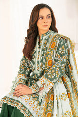 Gul Ahmed 3 Piece Unstitched Printed Khaddar Suit With Dupatta K-52083