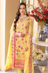Gul Ahmed 3PC Embroidered Chiffon Unstitched Suit LE-32010