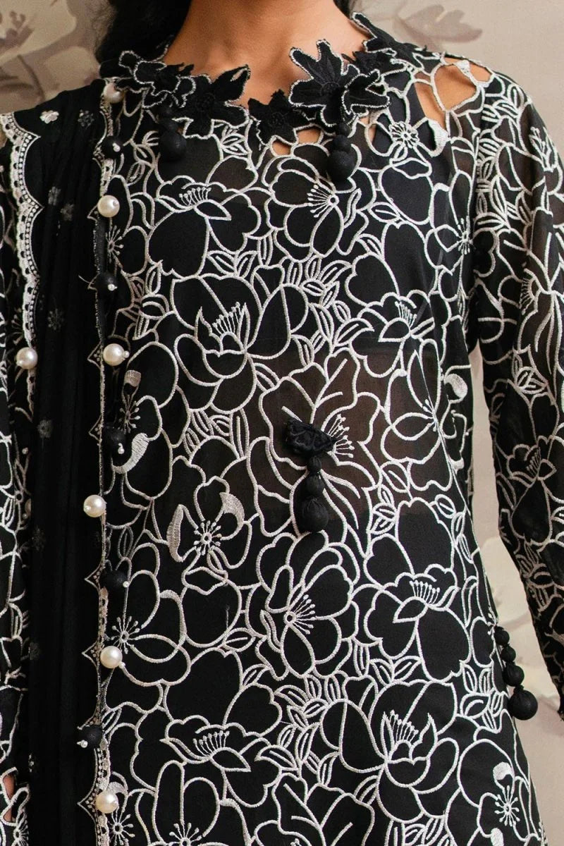 Gul Ahmed 3 Piece Unstitched Embroidered Swiss Voile Suit with Embroidered Chiffon Dupatta LSV-52002