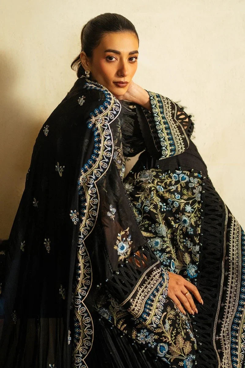Gul Ahmed 3 Piece Unstitched Embroidered Swiss Voile Suit with Embroidered Chiffon Dupatta LSV-52025