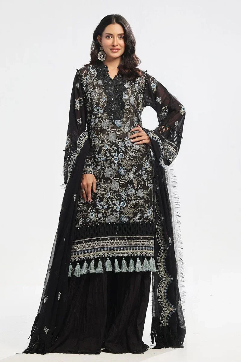 Gul Ahmed 3 Piece Unstitched Embroidered Swiss Voile Suit with Embroidered Chiffon Dupatta LSV-52025