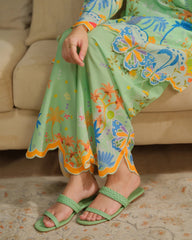 Dhaga 2 Piece Ready to Wear intricate cutwork Suit - Matcha