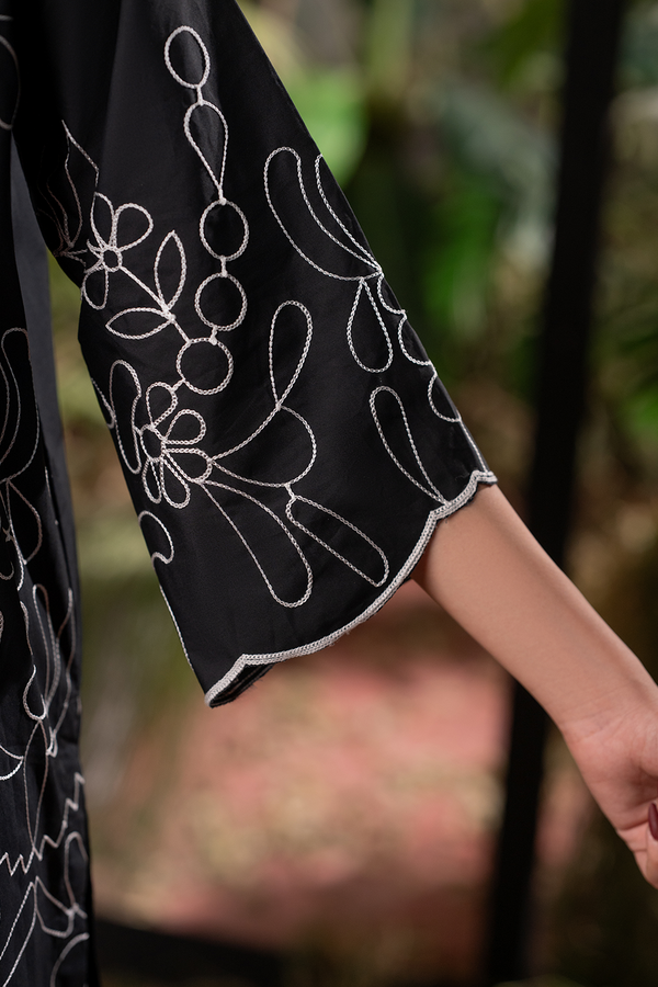 Dor 2 Piece Ready to Wear Embroidered Co-Order Set - Midnight Vine