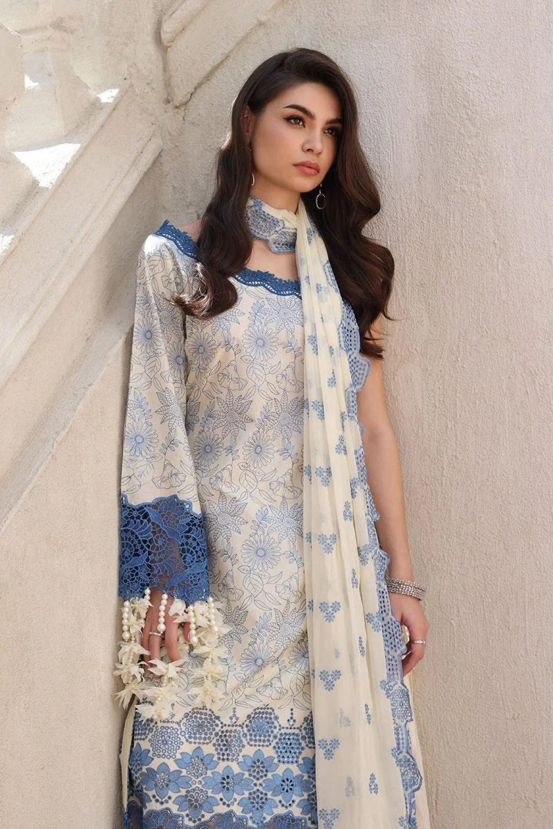 Gul Ahmed 3 Piece Unstitched Schiffli Embroidered Lawn Suit with Schiffli Embroidered Chiffon Dupatta PM-52042