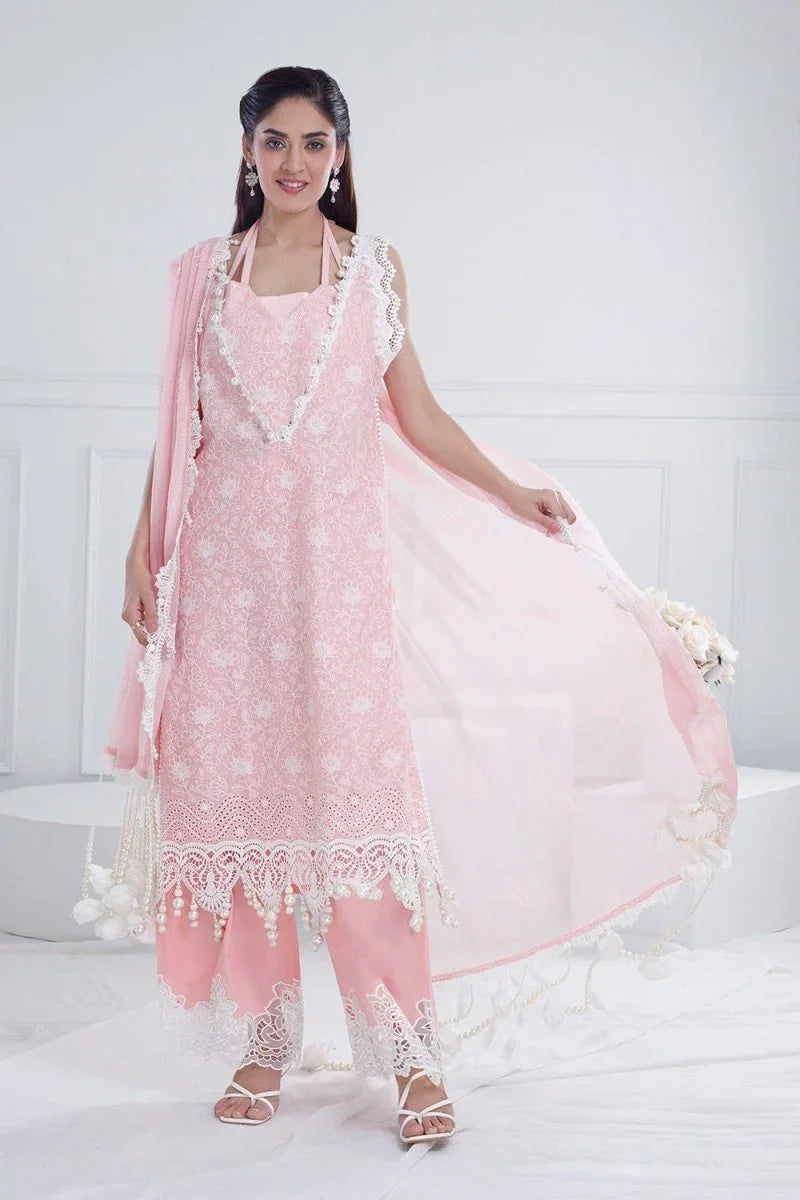 Gul Ahmed 3 Piece Unstitched Schiffli Embroidered Lawn Suit with Schiffli Embroidered Chiffon Dupatta PM-52051