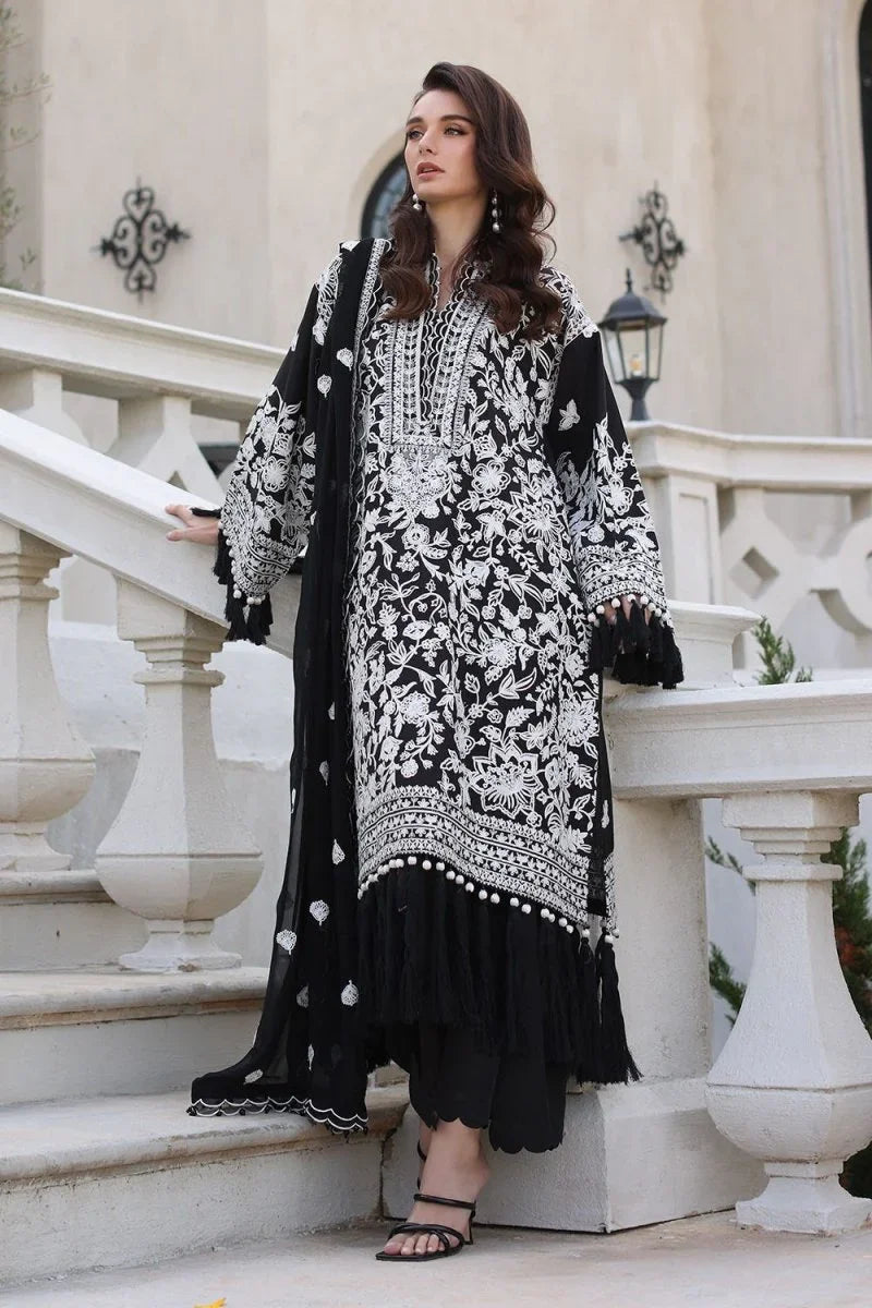 Gul Ahmed 3 Piece Unstitched Embroidered Lawn Suit with Embroidered Chiffon Dupatta PM-52056
