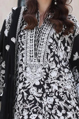 Gul Ahmed 3 Piece Unstitched Embroidered Lawn Suit with Embroidered Chiffon Dupatta PM-52056