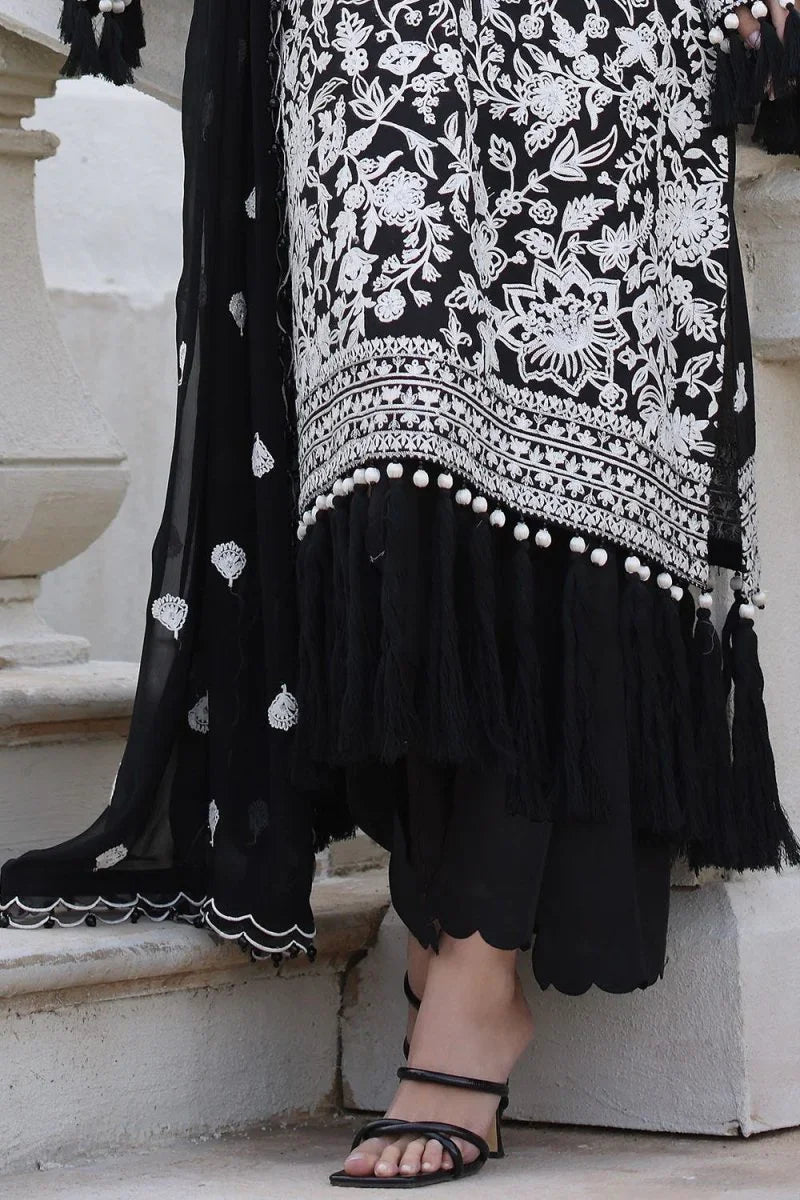 Gul Ahmed 3 Piece Unstitched Embroidered Lawn Suit with Embroidered Chiffon Dupatta PM-52056
