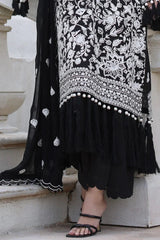 Gul Ahmed 3 Piece Unstitched Embroidered Lawn Suit with Embroidered Chiffon Dupatta PM-52056