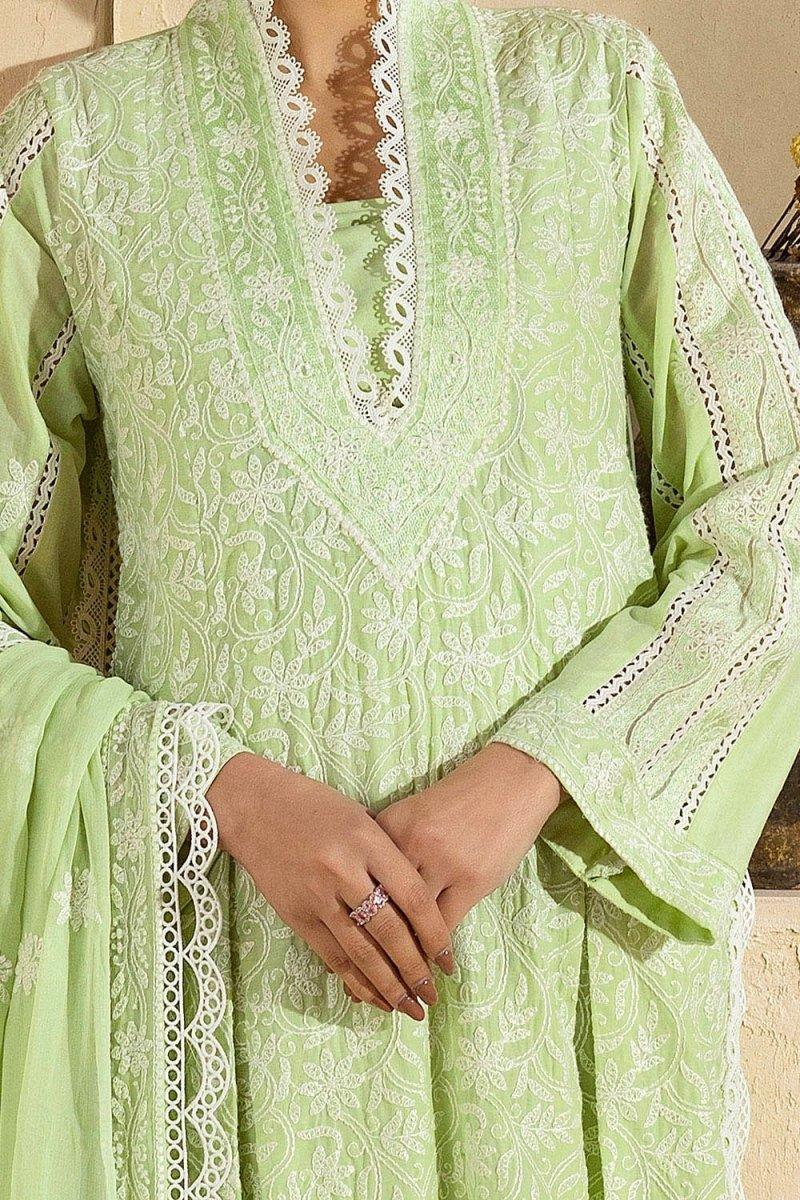 Gul Ahmed 3 Piece Unstitched Embroidered Lawn suit with Embroidered Chiffon Dupatta PM-52058
