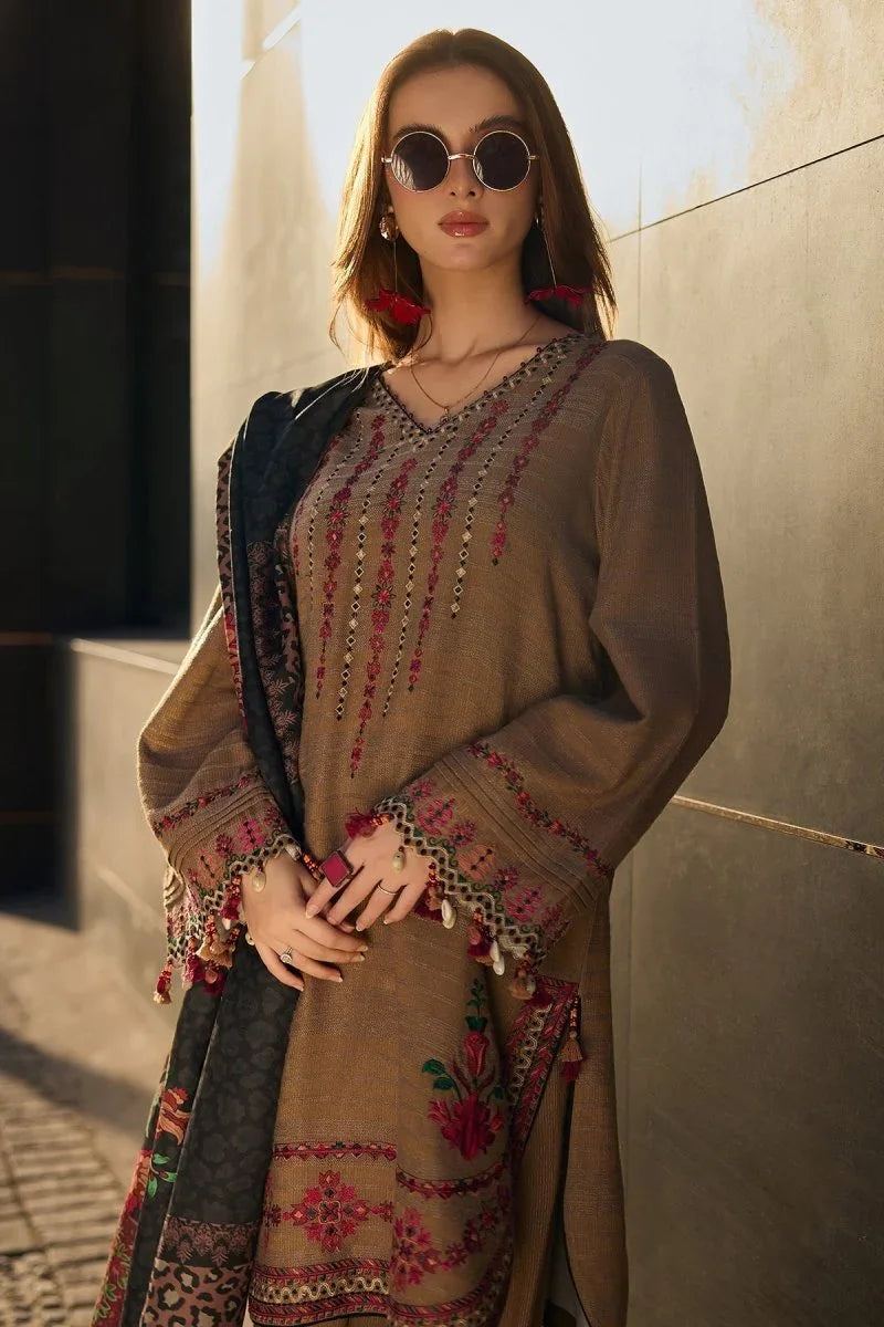 Charizma 3 Pc Unstitched Embroidered Leather Suit - PSW5-11