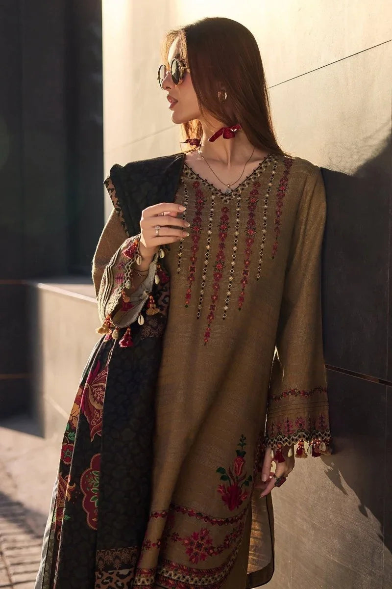 Charizma 3 Pc Unstitched Embroidered Leather Suit - PSW5-11