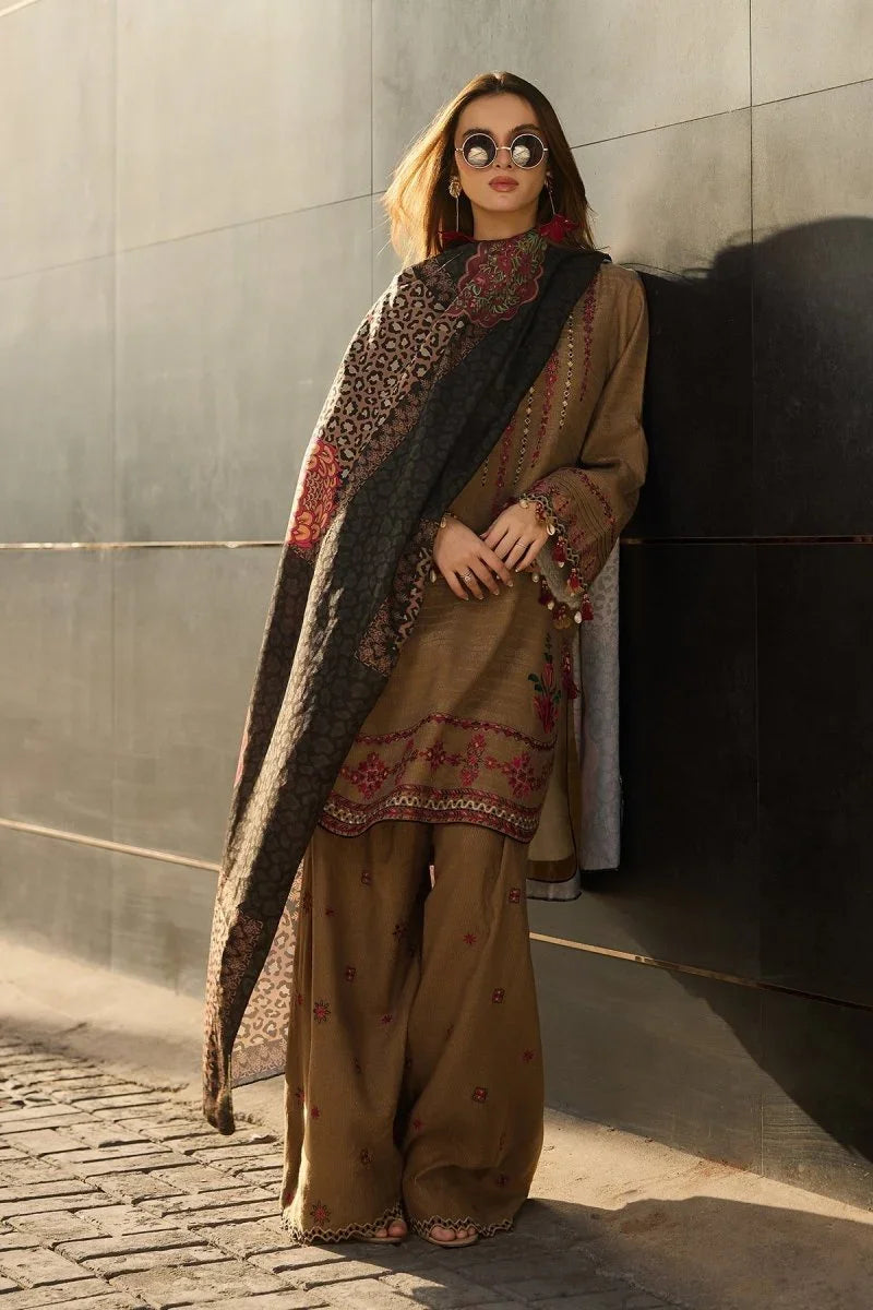 Charizma 3 Pc Unstitched Embroidered Leather Suit - PSW5-11