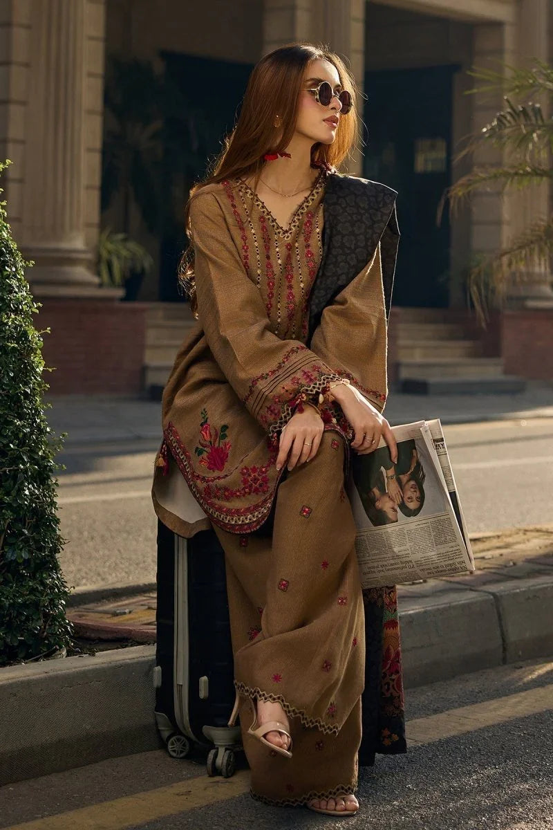 Charizma 3 Pc Unstitched Embroidered Leather Suit - PSW5-11
