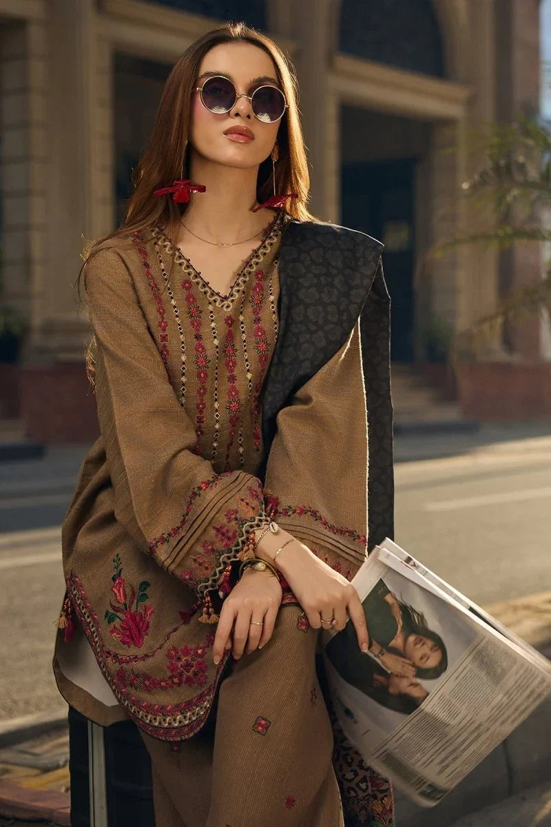 Charizma 3 Pc Unstitched Embroidered Leather Suit - PSW5-11