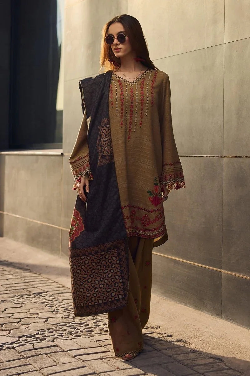 Charizma 3 Pc Unstitched Embroidered Leather Suit - PSW5-11