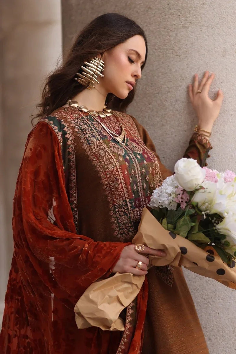Charizma 3 Pc Unstitched Embroidered Dyed Leather Suit - PSW5-18