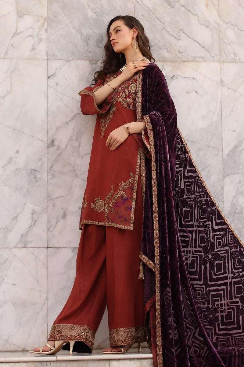 Charizma 3 Pc Unstitched Embroidered Dyed Leather Suit - PSW5-22