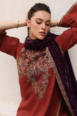 Charizma 3 Pc Unstitched Embroidered Dyed Leather Suit - PSW5-22