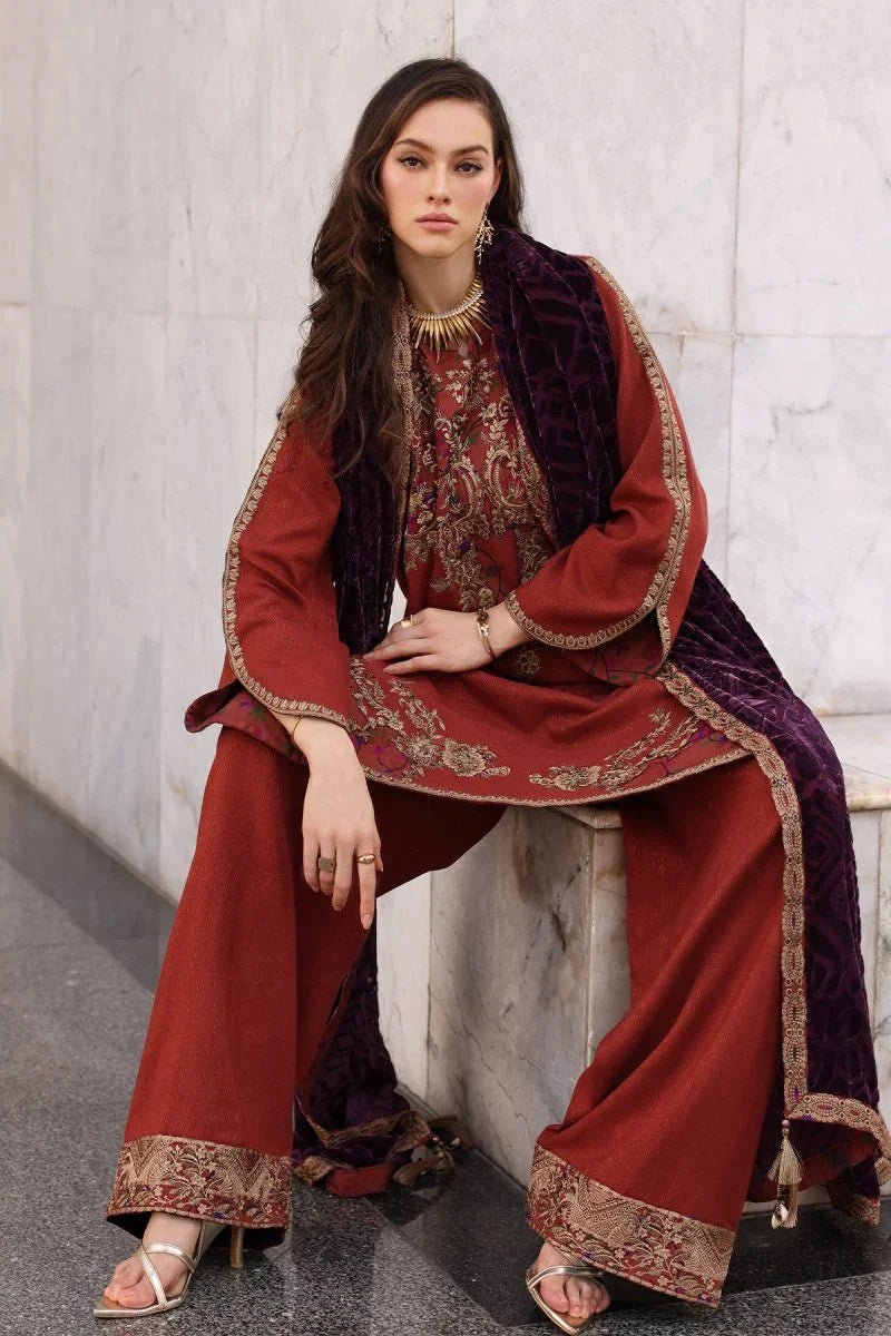 Charizma 3 Pc Unstitched Embroidered Dyed Leather Suit - PSW5-22