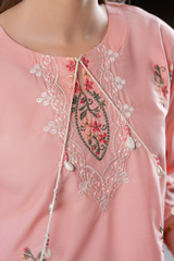 Dor 2 Piece Ready to Wear Embroidered Co-Order Set - Peach Blossom