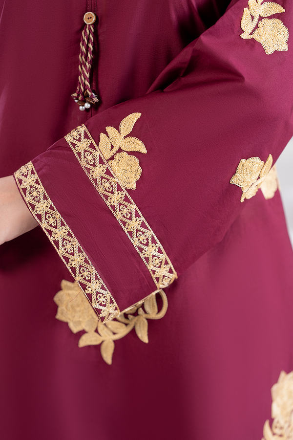 Dor 2 Piece Ready to Wear Embroidered Co-Order Set - Ruby Bloom