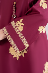 Dor 2 Piece Ready to Wear Embroidered Co-Order Set - Ruby Bloom