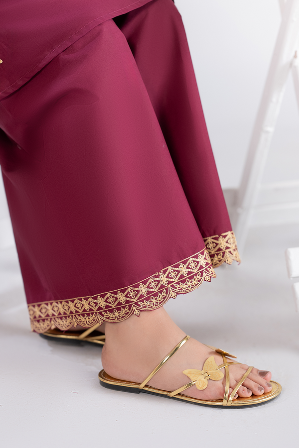 Dor 2 Piece Ready to Wear Embroidered Co-Order Set - Ruby Bloom
