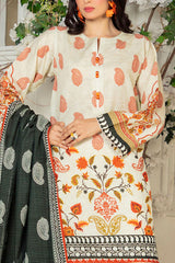 Gul Ahmed 3 Piece Unstitched Printed Stripe Khaddar Suit With Dupatta SD-52176