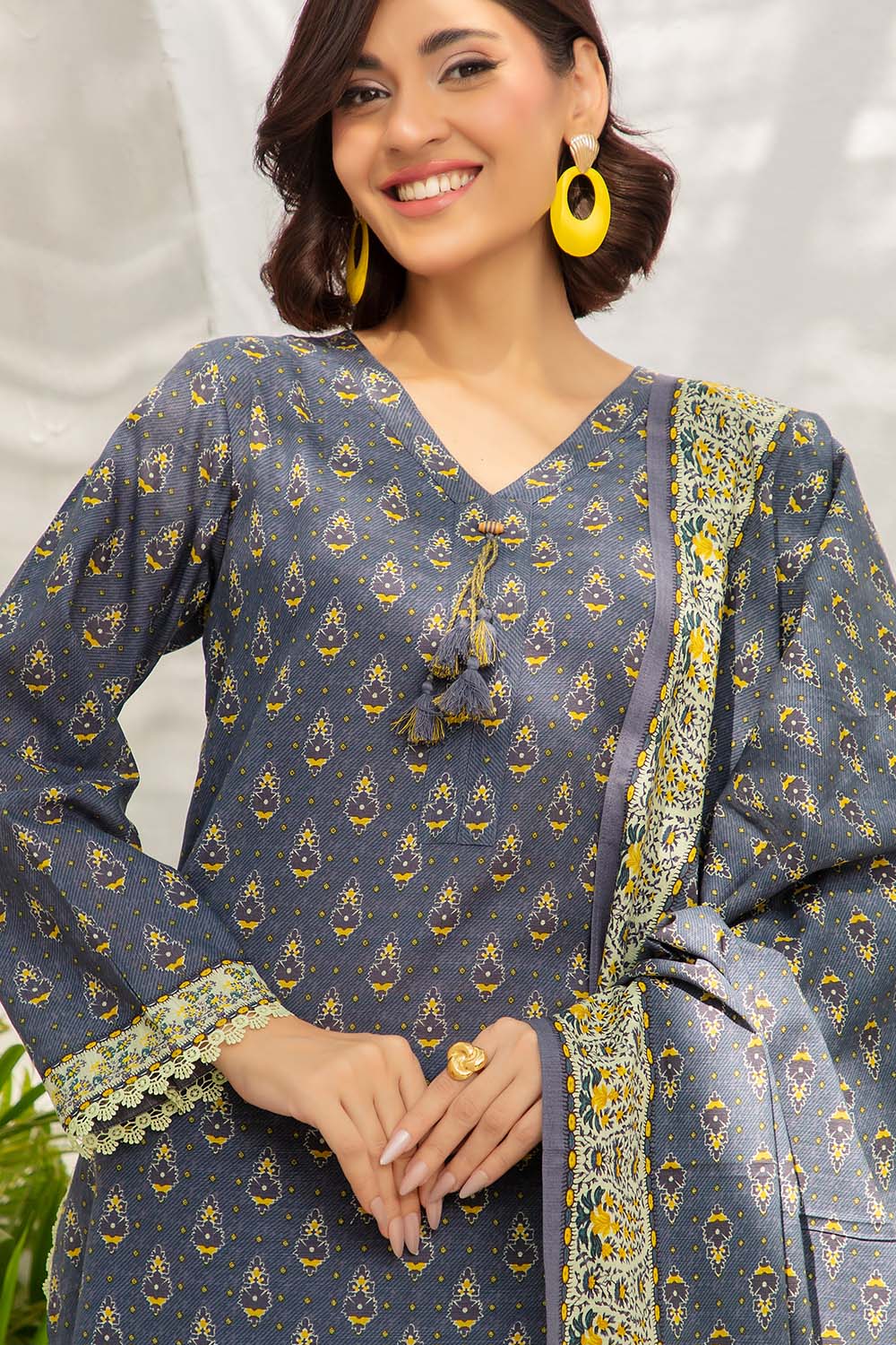 Gul Ahmed 3 Piece Unstitched Printed Khaddar Suit With Dupatta SD-52188