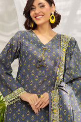 Gul Ahmed 3 Piece Unstitched Printed Khaddar Suit With Dupatta SD-52188