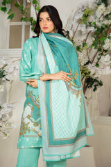 Gul Ahmed 3 Piece Unstitched Printed Stripe Khaddar Suit With Dupatta SD-52195