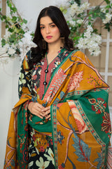 Gul Ahmed 3 Piece Unstitched Printed Zari Cotton & Khaddar Suit With Dupatta SD-52208