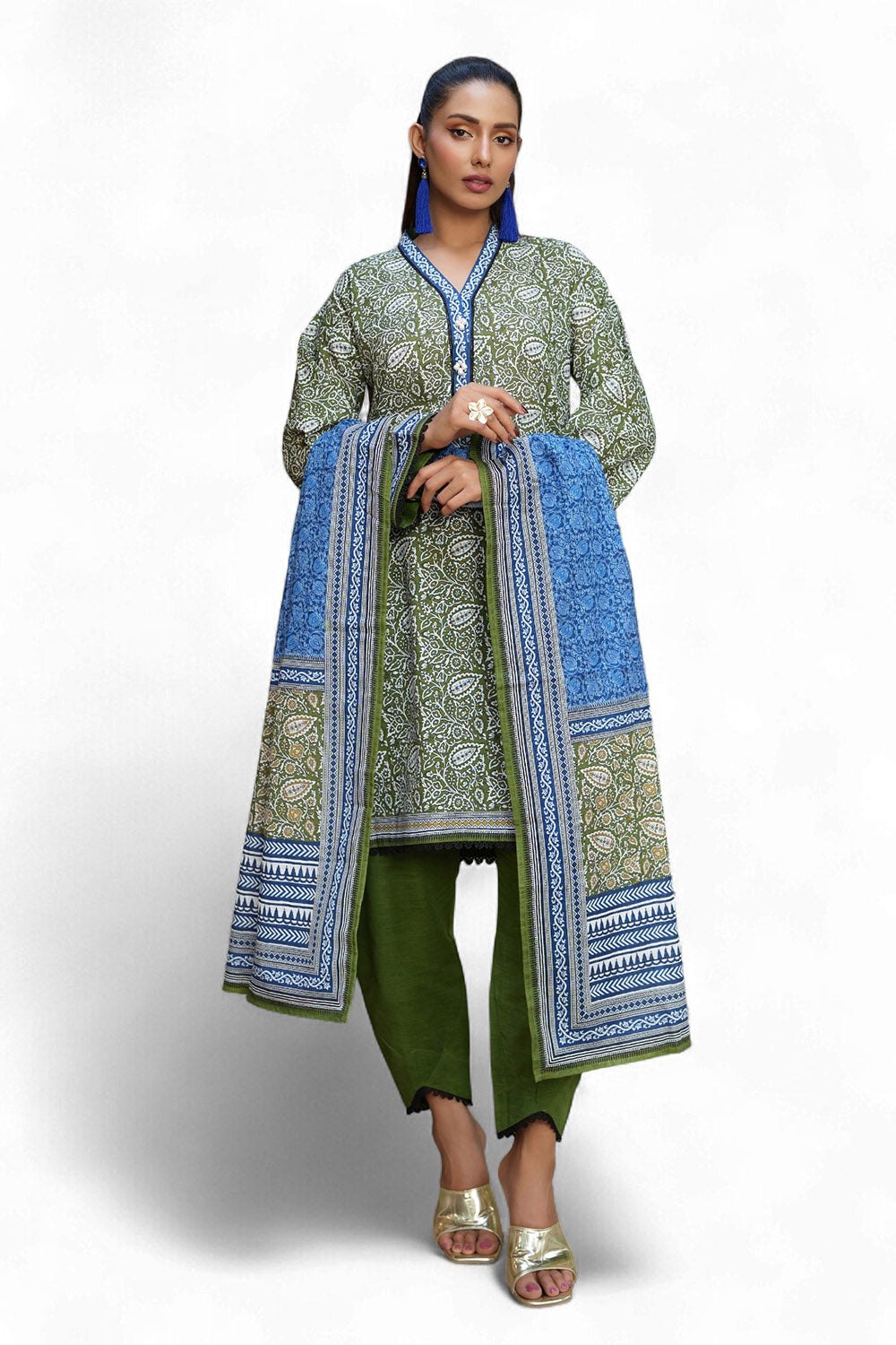 Gul Ahmed 3 Piece Unstitched Printed Khaddar Suit SD-52217