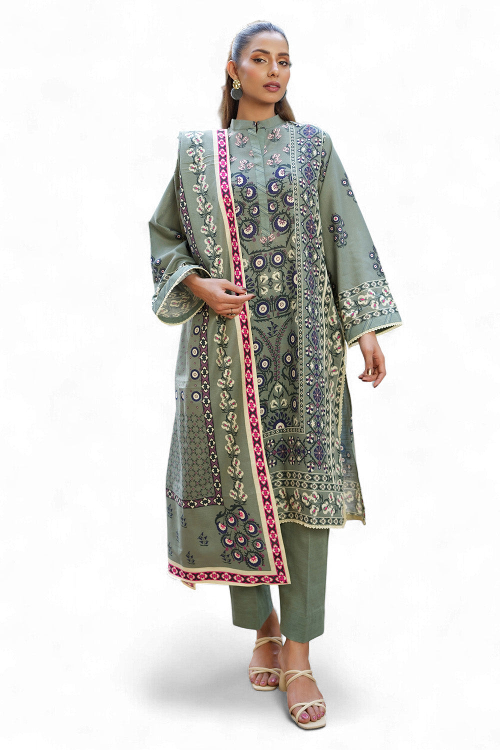 Gul Ahmed 3 Piece Unstitched Printed Khaddar Suit SD-52224