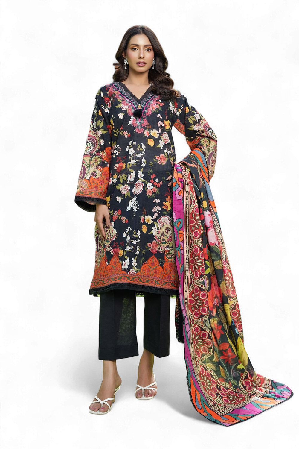 Gul Ahmed 3 Piece Unstitched Printed Khaddar Suit SD-52240