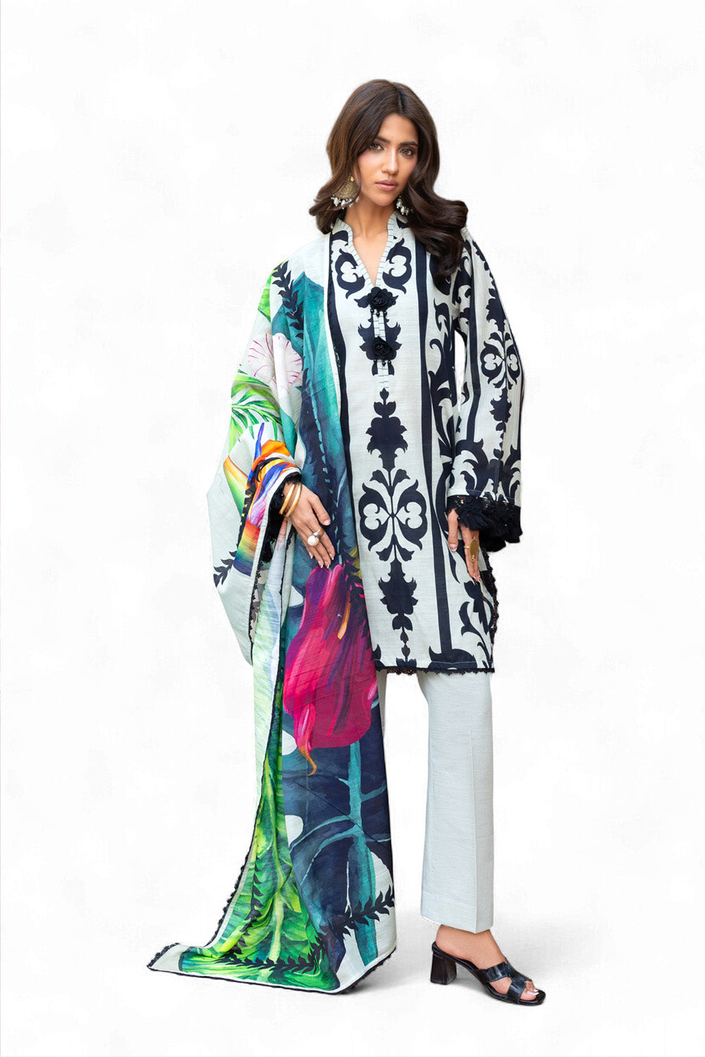 Gul Ahmed 3 Piece Unstitched Printed Khaddar Suit SD-52242