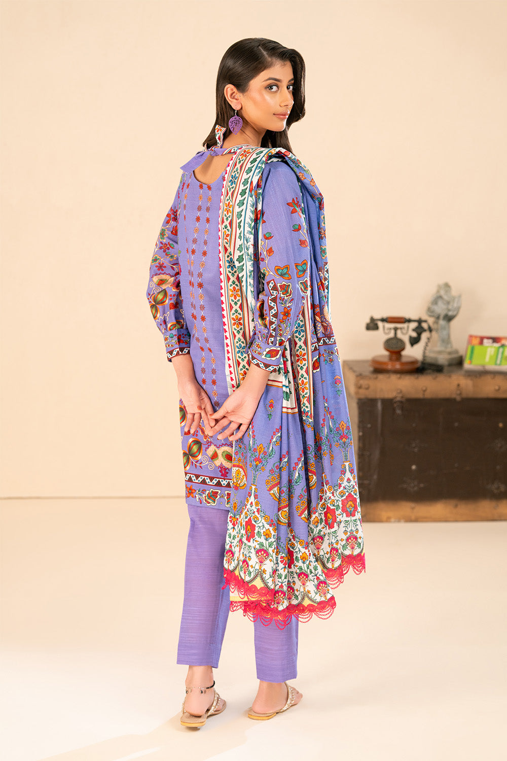 Gul Ahmed 3 Piece Unstitched Printed Khaddar Suit With Dupatta SD-52259