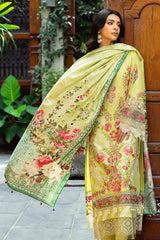 Gul Ahmed 3 Piece Unstitched Embroidered Lawn Suit with Printed Tussar Silk Dupatta SP-52024