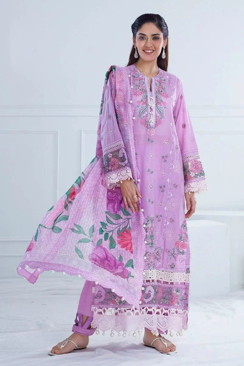 Gul Ahmed 3 Piece Unstitched Embroidered Lawn Suit with Paper Cotton Dupatta SP-52042