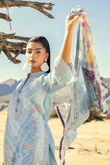 Gul Ahmed 3 Piece Unstitched Embroidered Lawn Suit with Printed Tissue Silk Dupatta SSM-52002