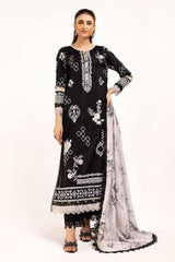 Gul Ahmed 3 Piece Unstitched Embroidered Khaddar Suit with Printed Zari Jacquard Dupatta ST-42010