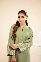 Dor 2 Piece Ready to Wear Embroidered Co-Order Set - Sage Foliage