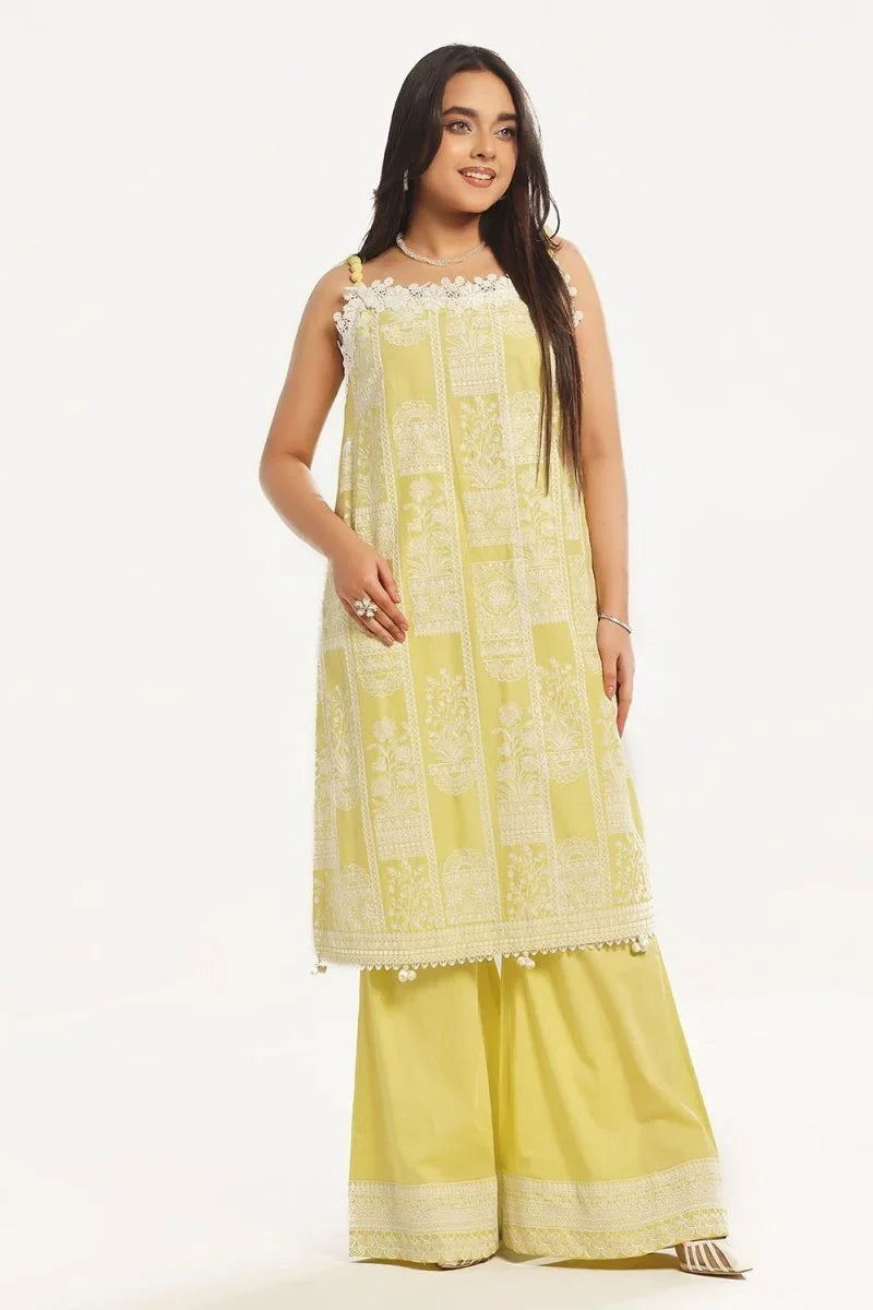 Gul Ahmed 2 Piece Unstitched Embroidered Lawn Shirt with Dyed Trouser TL-52088