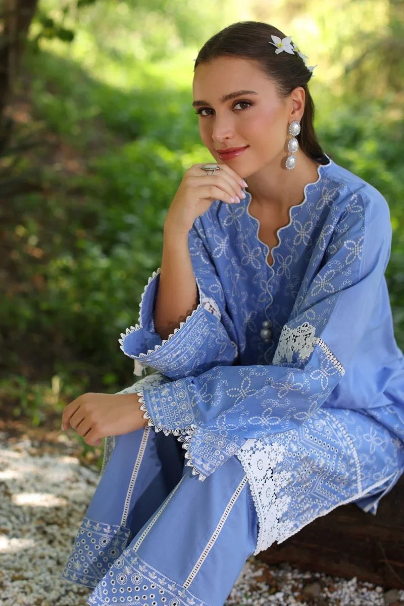Gul Ahmed 2 Piece Unstitched Embroidered Lawn Shirt with Dyed Trouser TL-52089