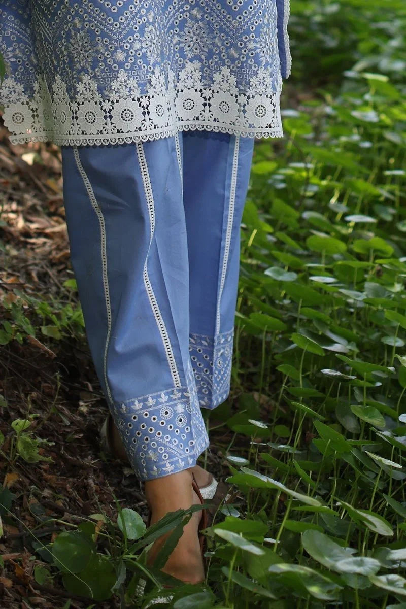 Gul Ahmed 2 Piece Unstitched Embroidered Lawn Shirt with Dyed Trouser TL-52089