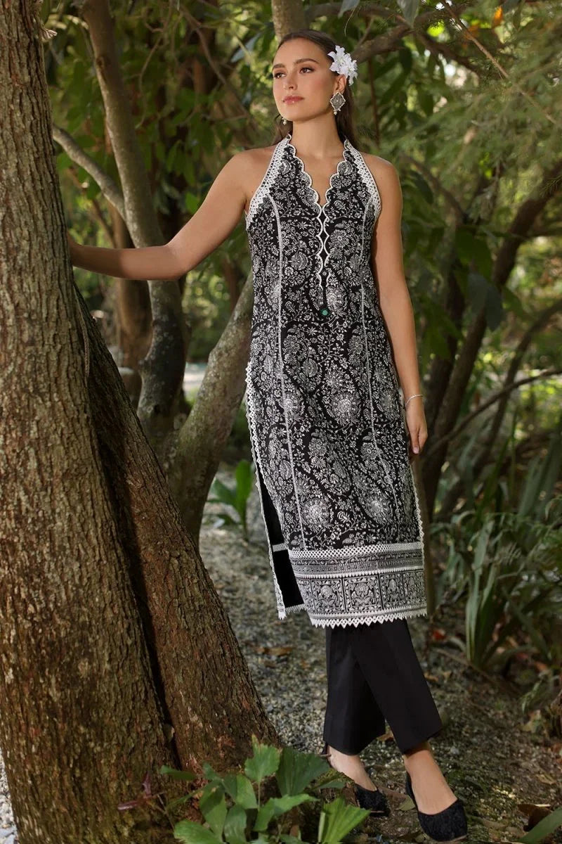 Gul Ahmed 2 Piece Unstitched Embroidered Lawn Shirt with Dyed Trouser TL-52090